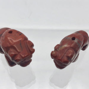 Abundance! Brecciated Jasper Hand Carved Bison / Buffalo Figurine | 21x14x8mm | Red