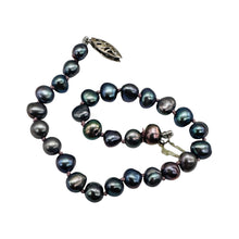 Load image into Gallery viewer, Blue Peacock Baroque Pearl Bracelet with Sterling Silver Clasp | 7" Length |
