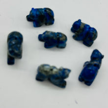 Load image into Gallery viewer, Roar! 2 Hand Carved Natural Lapis Bear Animal Beads | 13x18x7mm | Blue, white
