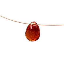 Load image into Gallery viewer, Sapphire, Faceted Padparadscha .88ct Briolette Pendant Bead | 6x4mm| Orange| 1 |
