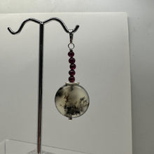Load image into Gallery viewer, Gemmy Peruvian Opal w/Garnet Sterling Silver Pendant | Clear, Red |1 1/4&quot; Long |
