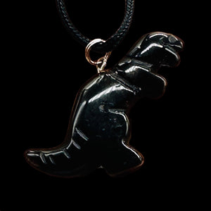 Tigereye Tyrannosaurus Rex Dinosaur Pendant Necklace | 3/4' Long | Bronze |