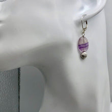 Load image into Gallery viewer, Enchanting Fluorite 15x10mm Bead Dangle Silver Earrings! | 1 1/2" Long |
