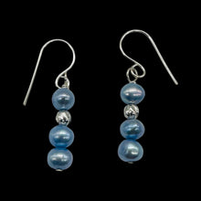 Load image into Gallery viewer, Baby Blue AAA Freshwater Pearl Sterling Silver Earrings | 1 1/4" Long |
