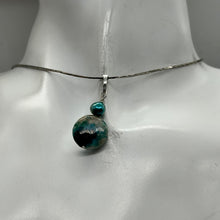 Load image into Gallery viewer, Chrysocolla Natural Semi Precious Stone Sterling Silver Pendant | 1 1/4&quot; Long|
