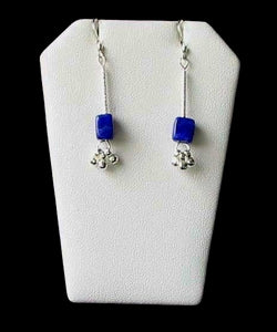Spark Stardust Lapis Dangle Drop Silver Earrings 5697