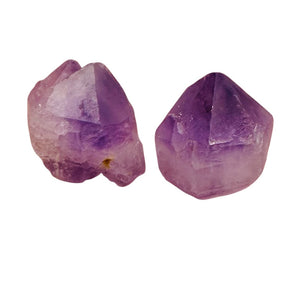 Amethyst Natural Crystals Parcel | 21x18x15 and 19x16x16mm | Purple | 2 Beads |