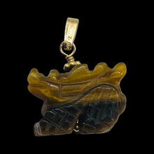 Load image into Gallery viewer, Powerful Tiger's Eye Winged Dragon 14K Yellow Gold Filled Pendant | Bronze |
