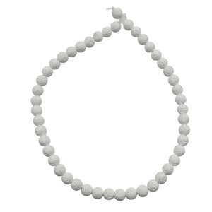 Lava Stone Round Beads 16" Strand | 8mm | White | 46 Beads |