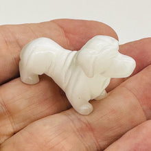 Load image into Gallery viewer, Dachhound Puppy Dog Carved Statue | 1 Figurine | | 40x17x25mm | Clear, White
