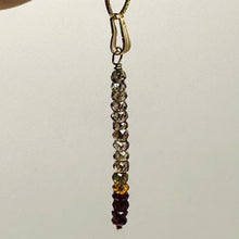 Load image into Gallery viewer, Sapphire Faceted Rondelle 14K Gold Filled Pendant|Red Orange Green| 1 1/2&quot; Long|
