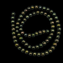 Load image into Gallery viewer, Natural Green Gold Red Freshwater Pearl Strand 76 Round 5mm Cultured Pearls
