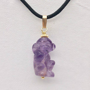 Amethyst Monkey 14kgf Pendant Necklace | Semi Precious Stone Jewelry | 1 Pendant