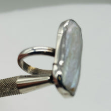Load image into Gallery viewer, Pearl Designer Sterling Silver Ring | Size 7 | White, Silver | 1 Ring
