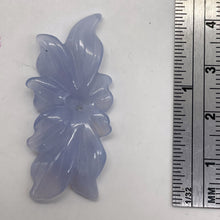 Load image into Gallery viewer, Chalcedony 18ct Hand Carved Flower Pendant Bead | 39x18x4mm | Blue | 1 Bead |
