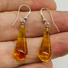 Load image into Gallery viewer, Amber Long Teardrop Dangle Earrings | 1 1/2" Long | Amber | 1 Pair Earrings |
