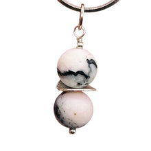 Load image into Gallery viewer, Pink Peruvian Opal Matte Finish Drop Pendant | Pink, Black | 1 1/4&quot; Long |
