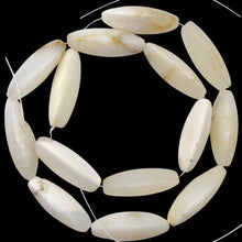 Load image into Gallery viewer, Pristine White Dendritic 28x10x10mm Opal Triangle cut Bead Strand
