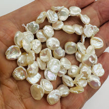 Load image into Gallery viewer, Natural Keshi Freshwater Pearl Half Strand Creamy White 26 Rose Petal Pearls
