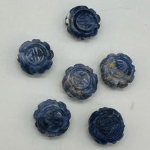 Load image into Gallery viewer, Sodalite Carved Chinese Symbol Coin Beads | 15x8mm | Blue, White | 6 Beads |
