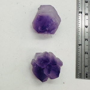 Amethyst Natural Crystals Parcel | 25x19x16 and 22x21x18mm | Purple | 2 Beads