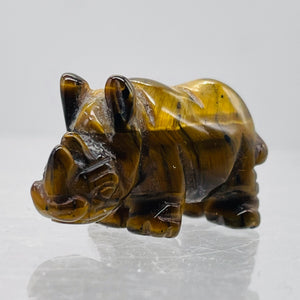 Baby Rhinoceros Tiger Eye Figurine | 1 Statue |