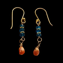 Load image into Gallery viewer, Dazzle Blue Apatite and Opal 22K Vermeil Earrings 300490A
