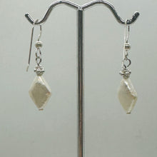 Load image into Gallery viewer, White Freshwater Pearl Dangle Earrings Sterling Silver 14x10mm 1.25 Inch
