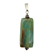 Load image into Gallery viewer, Peruvian Opal Sterling Silver Rectangle Cut Pendant | 2&quot; Long | Green Pink |
