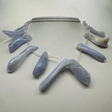 Load image into Gallery viewer, Blue Chalcedony Natural Beads 95g Strand | 47x7 to 45x7mm | 16 Beads |
