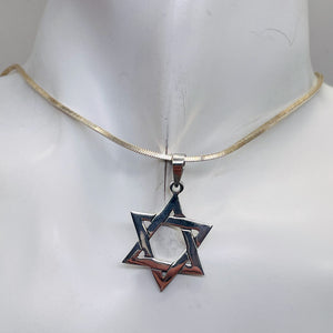 Star of David Sterling Silver Charm | 1 1/4" Long | Silver | 1 Pendant |