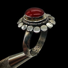 Load image into Gallery viewer, Carnelian Oval Sterling Silver Ring | Size 7 | Orange, Silver | 1 Ring |
