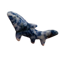 Load image into Gallery viewer, Shark Hand Carved Sodalite Figurine | 1 Figurine | | 1 3/4 x 1 1/2 | Blue, White
