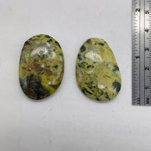 Load image into Gallery viewer, Turquoise Faustite Oval Beads| 33x22x6mm | Chartreuse, Black | 2 Beads |
