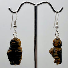 Load image into Gallery viewer, Tiger Eye Venus Goddess of Willendorf Sterling Earrings| 1 3/4&quot; Long | Bronze |
