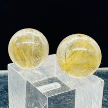 Load image into Gallery viewer, Gem Quality Golden Rutilated Quartz Round Beads | 13mm | 2 Beads |
