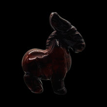 Load image into Gallery viewer, Hand Carved Red Donkey Burro Figurine Statue Collectible Gift | 40x35x15mm | Red
