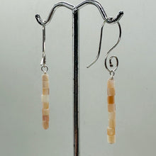 Load image into Gallery viewer, Pink Mother of Pearl Sterling Silver Earrings with Spiral Hook | 1 3/4" Long |
