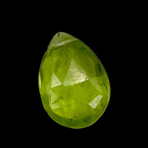 Faceted Peridot Briolette Bead | Green | 11x7x4mm | 2.9 ct |