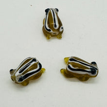 Load image into Gallery viewer, Frog Lampwork Glass Jumping Frogs Beads | 17x12x9mm | Yellow Clear | 3 Beads |
