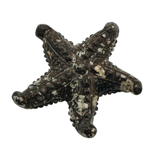 1 Hand Carved Mica Quartz Starfish Bead | 59x54x11mm | Red White and Grey