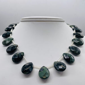 Green Kambaba Jasper Faceted Briolette Bead Strand 107304