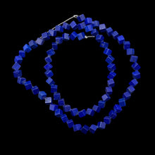 Load image into Gallery viewer, Exclusive Lapis Diagonal Drill Cube Bead Strand 108883
