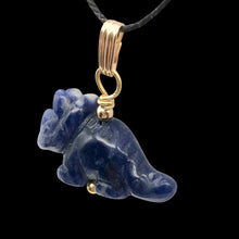 Load image into Gallery viewer, Sodalite Triceratops Dinosaur with 14K Gold-Filled Pendant 509303SDG
