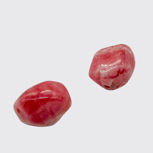 2 Magnificent Pink Rhodochrosite Nuggets Beads