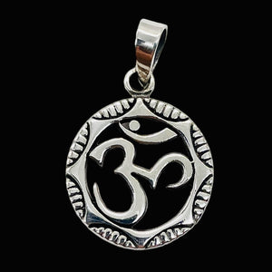 Om Symbol Sterling Silver Charm | 1 1/8" Long | Silver | 1 Pendant |