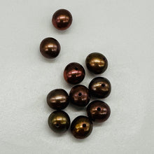 Load image into Gallery viewer, 10 Copper Freshwater Pearls 5.5mm Round Genuine Pearl Beads Jewelry Making
