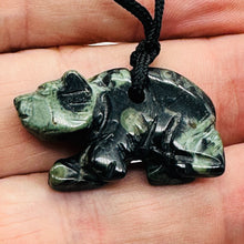 Load image into Gallery viewer, Kambaba Stone Panda Bear Pendant Necklace | 3/4&#39; Long | Green, Black | 1 Pendant
