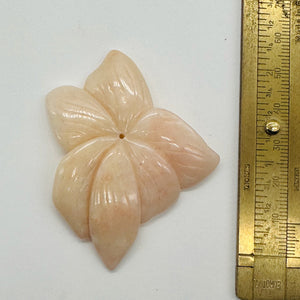 Peruvian Opal 44ct Carved Flower Pendant Bead | 40x45x5mm | Pink | 1 Bead |