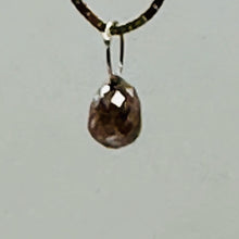 Load image into Gallery viewer, Champagne Diamond Faceted .52ct Briolette Pendant| 5x3.3mm|Pink tint| 1 Pendant
